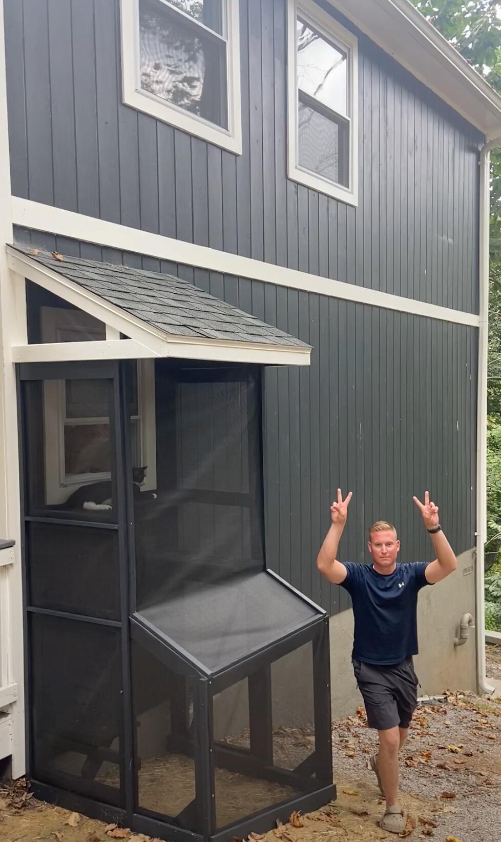 Kyle goes viral on TikTok for the building of our catio! 6.6 million views!! lol 
