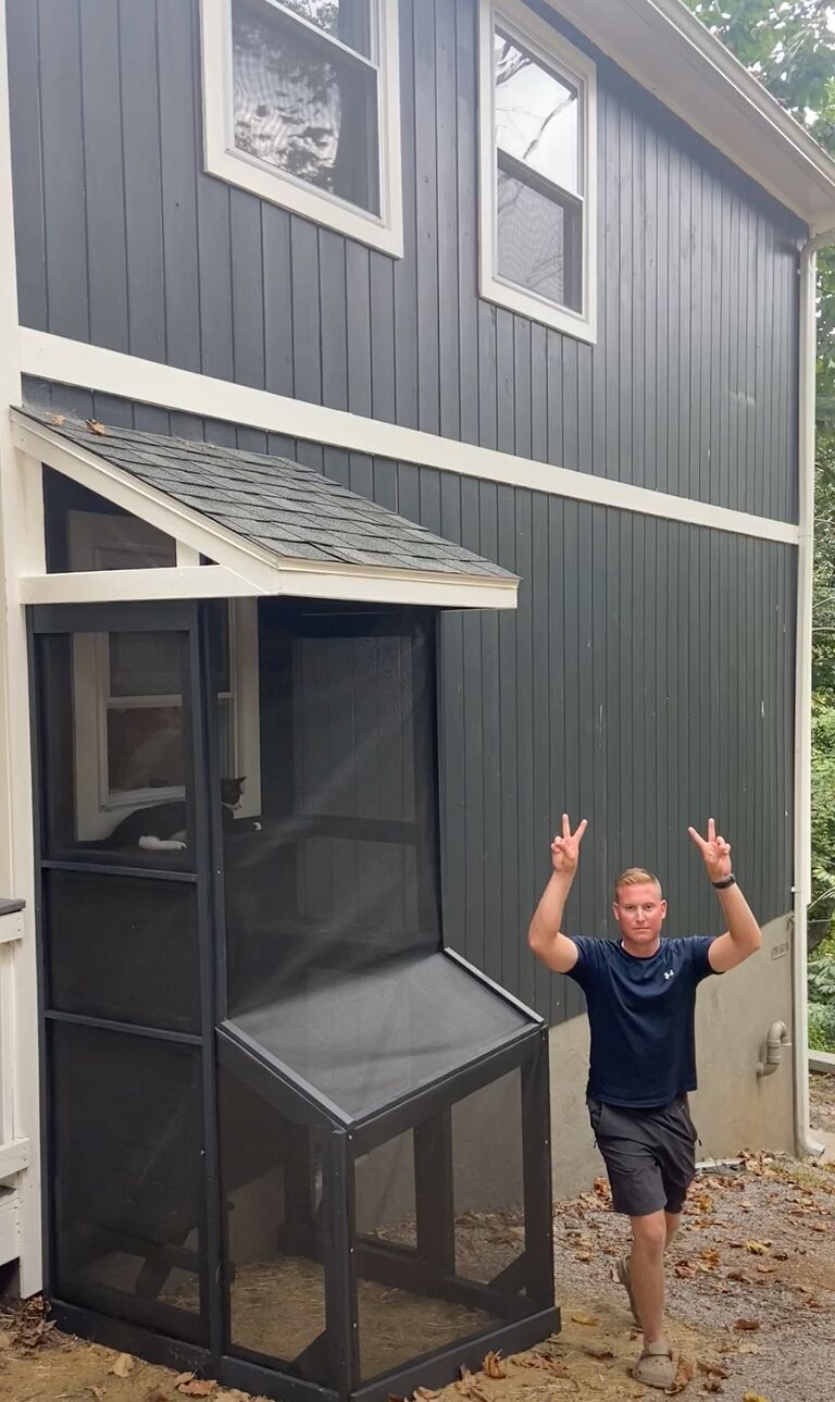 Kyle goes viral on TikTok for the building of our catio! 6.6 million views!! lol 