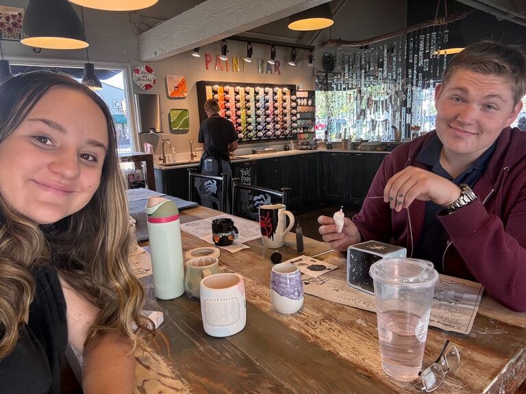 ONE YEAR! This day marked one year since he had asked me to be his girlfriend. We got breakfast at Chick-fil-a (where we met), painted at painted earth, and went back to the restaurant we had our first date at.  