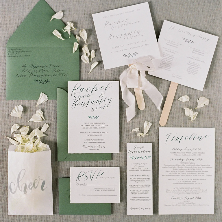Light, Airy Wedding Envelope Calligraphy
