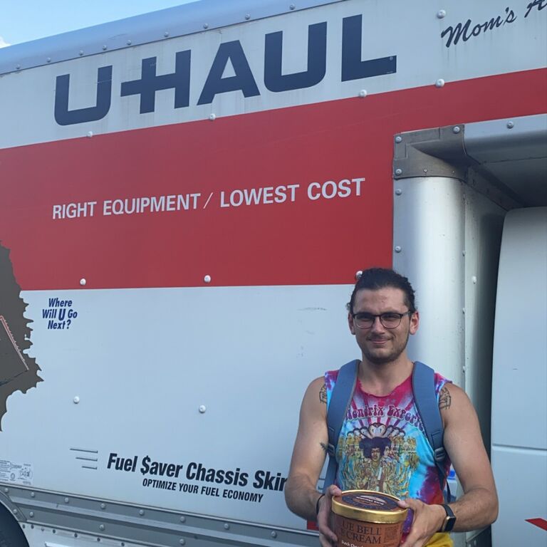 The big move to Tulsa, OK! Tony drove the 16-foot U-HAUL and surprised Josie with her favorite ice cream.