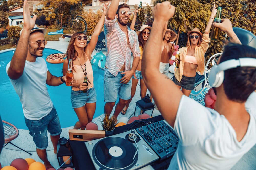 DJ at a pool party