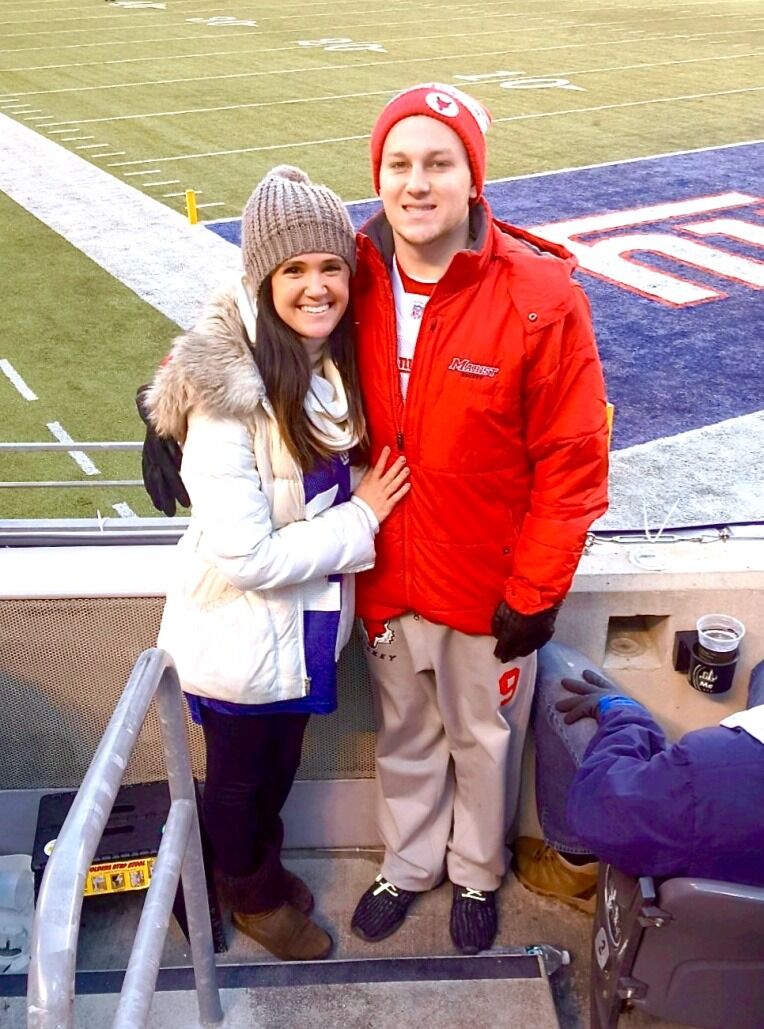Our first Giant's game (Nicole still has no idea what a first down is).