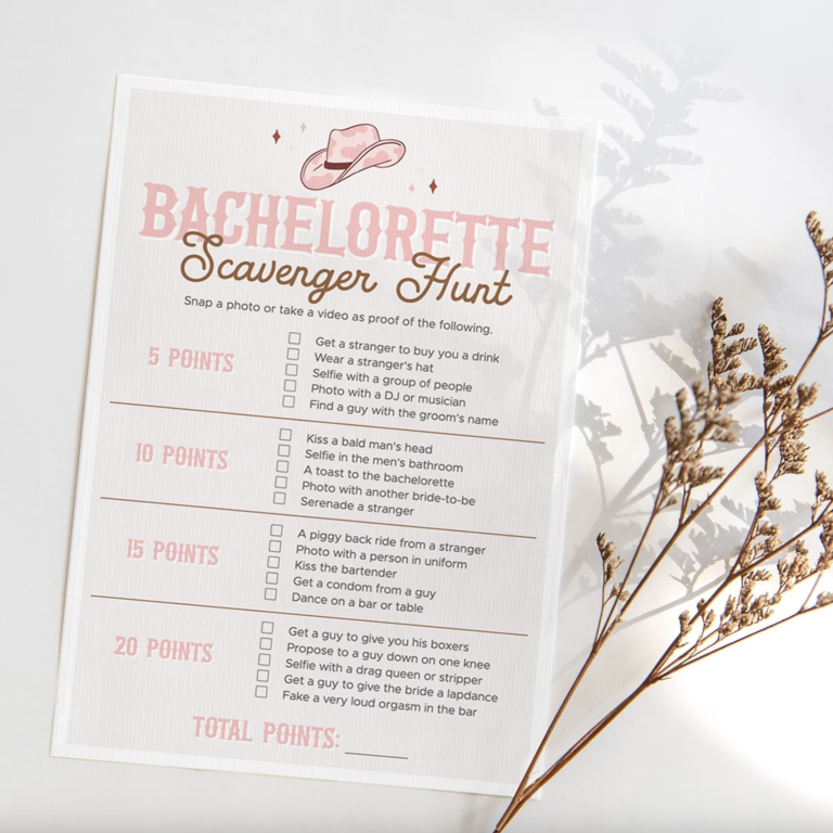 Bachelorette Scavenger Hunt  Bride Tribe Bachelorette Party Games –  OhHappyPrintables