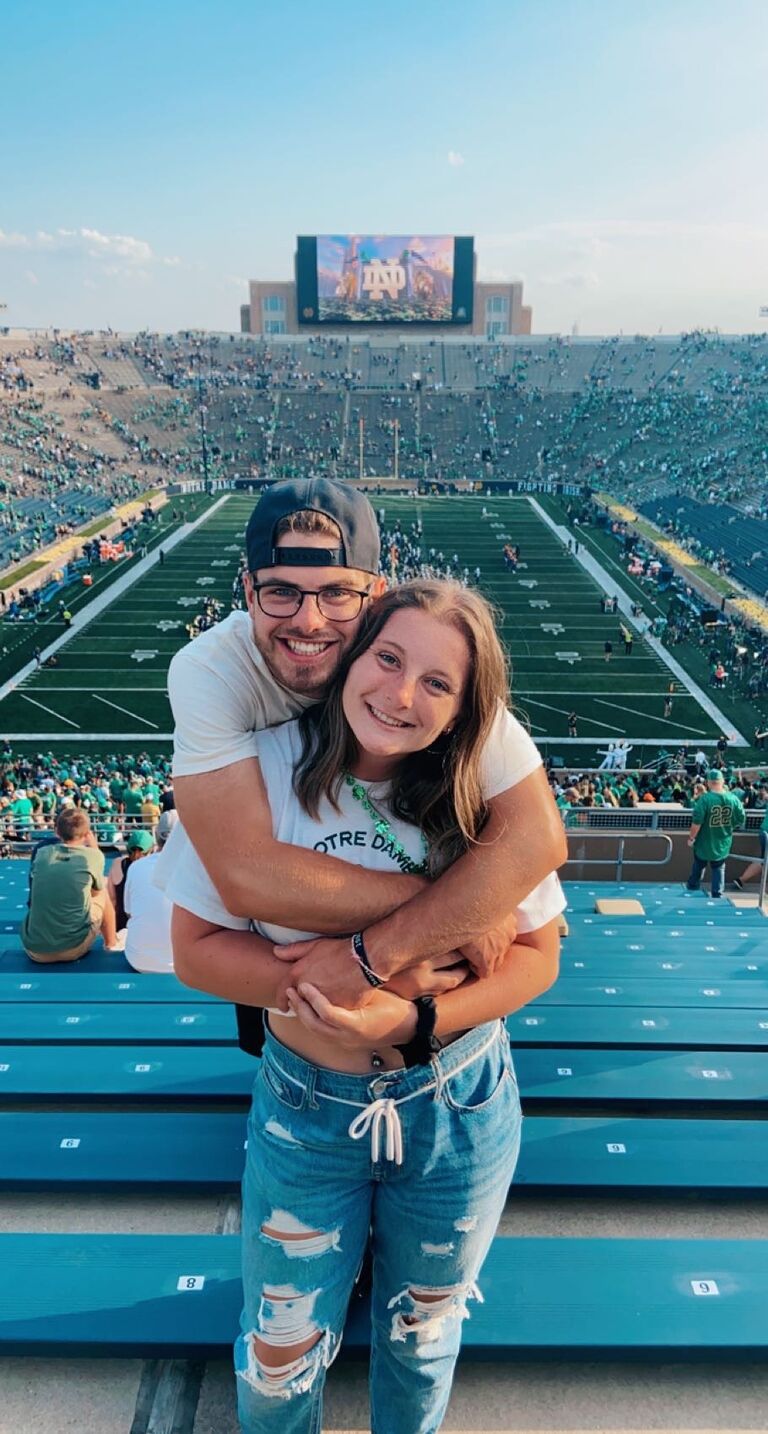 Our first Notre Dame football game.