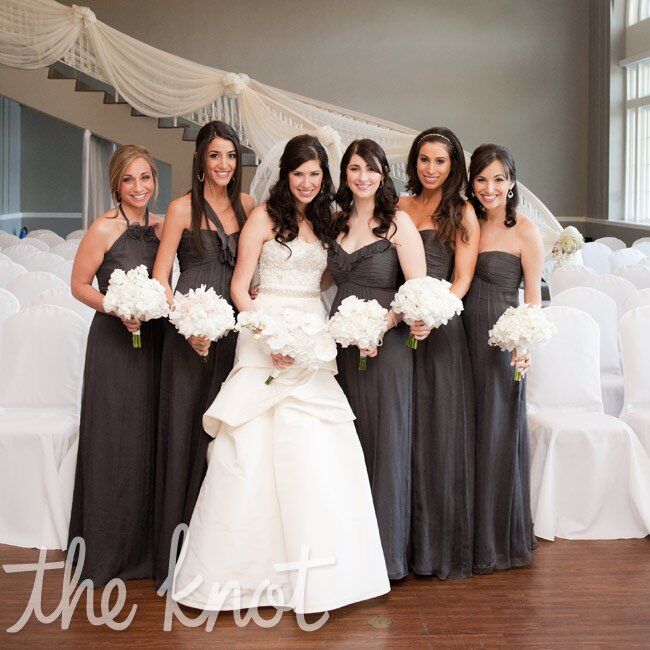 charcoal bridesmaid dresses