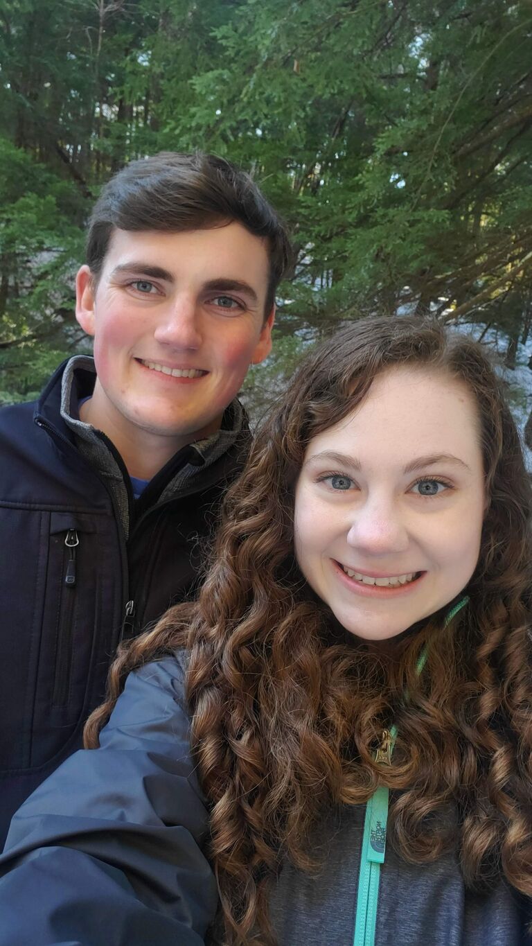 This was our first excursion together - the winter hike at Hocking Hills.