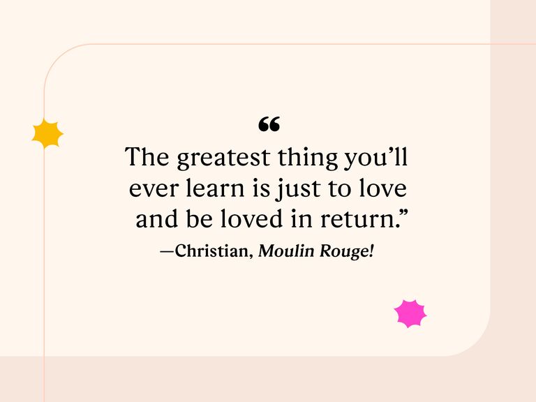 Quote card with Moulin Rouge! movie quote.