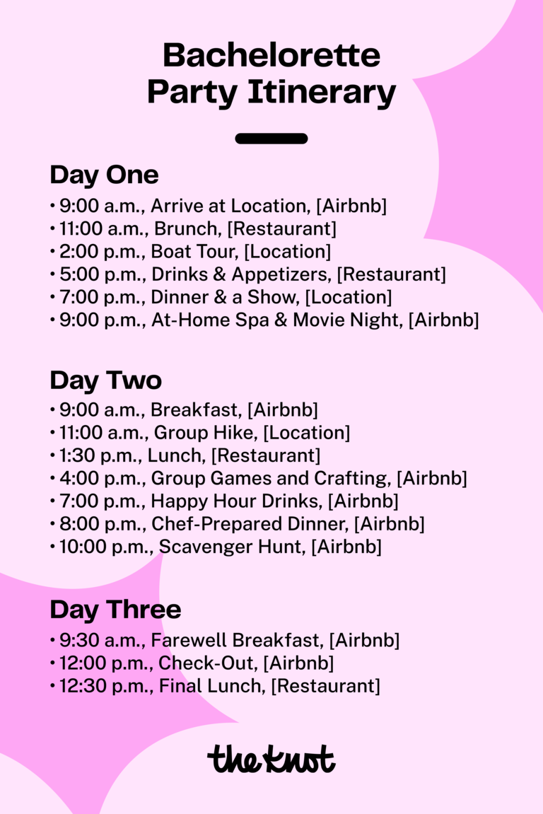 free printable bachelorette party itinerary