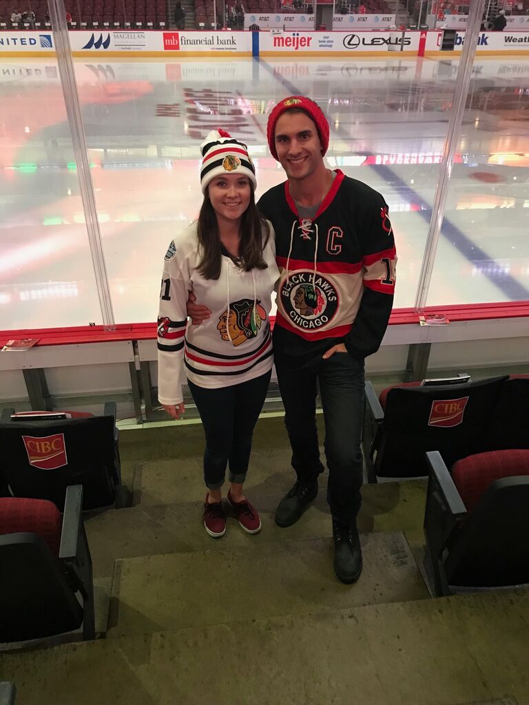Spencer's first Blackhawks game.