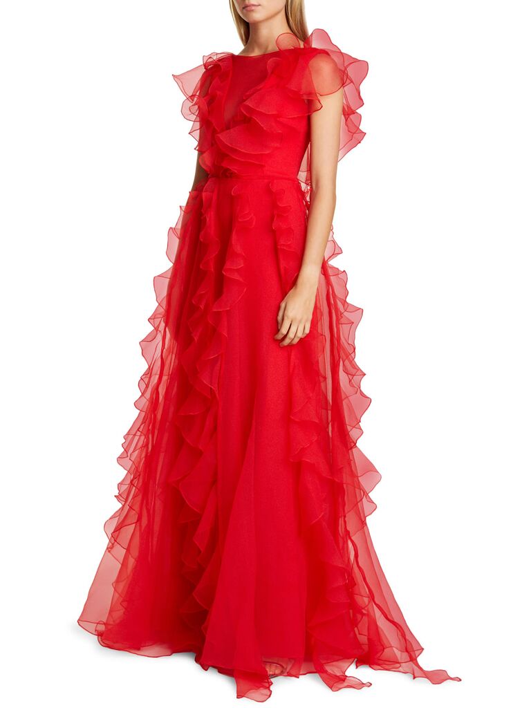 red fitted wedding dresses