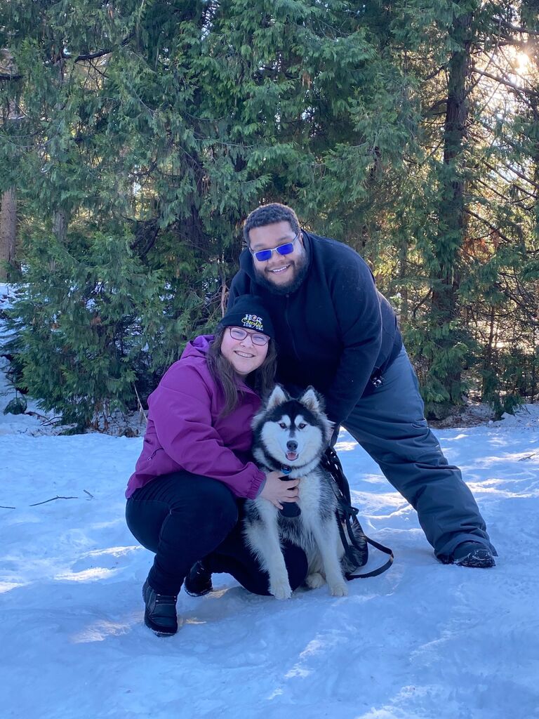 Lola's first trip to the snow.