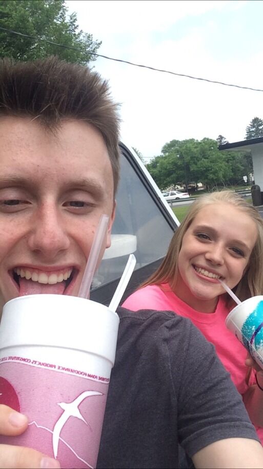 Ice cream dates in the back of Brennen's 1996 Ford F150 after Brennen picked McKenna up from her job at The Original Dairy Dan. 