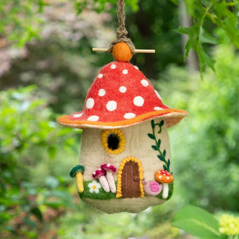 Wool birdhouse anniversary gift