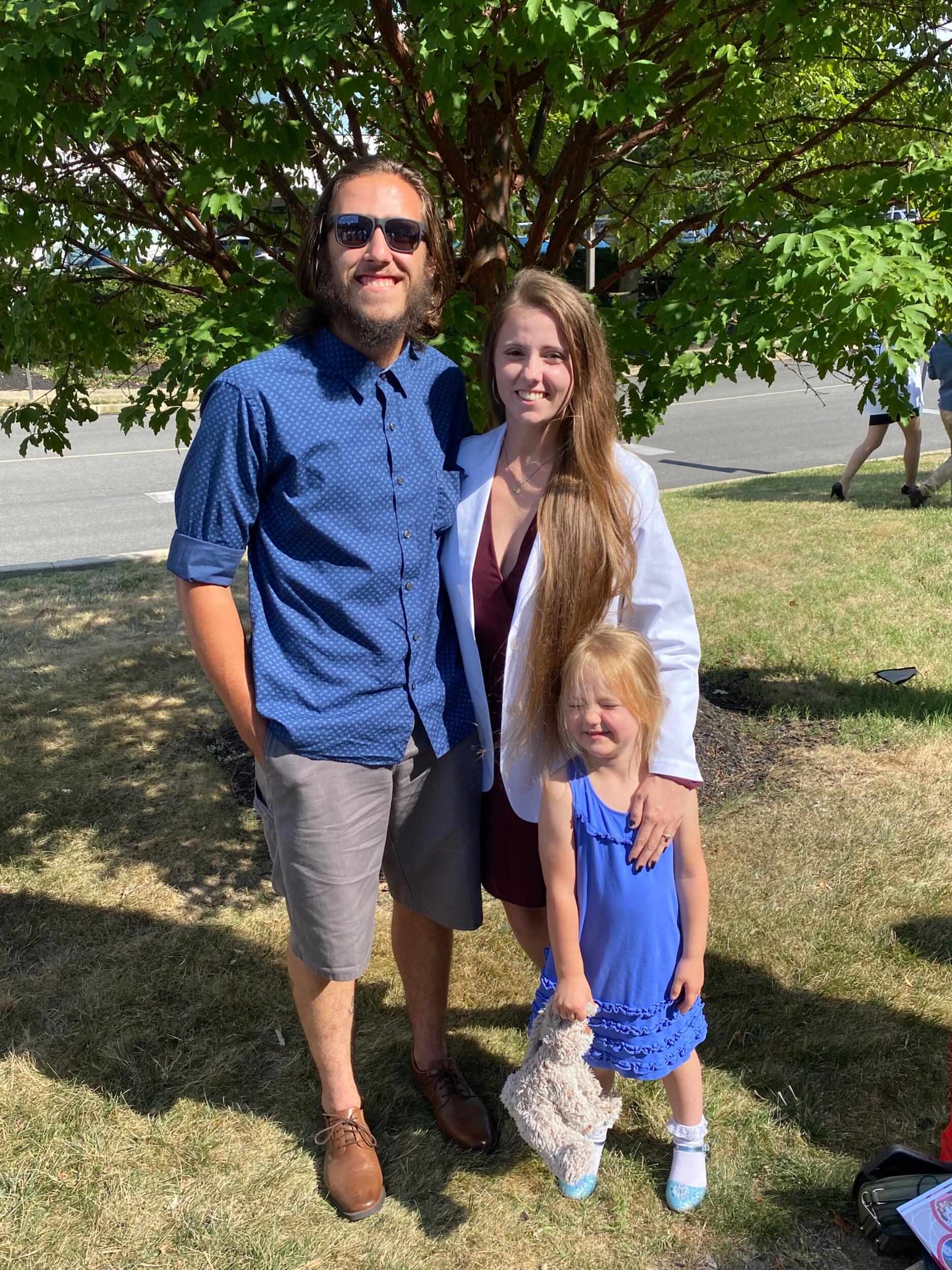Celebrating Tessa’s White Coat Ceremony at Salus University for the kick off of her AuD program!