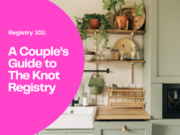 Person looking at The Knot Registry on their phone