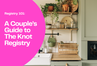 Person looking at The Knot Registry on their phone