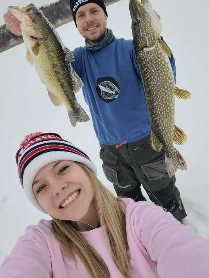 Our daily double picture ice fishing!