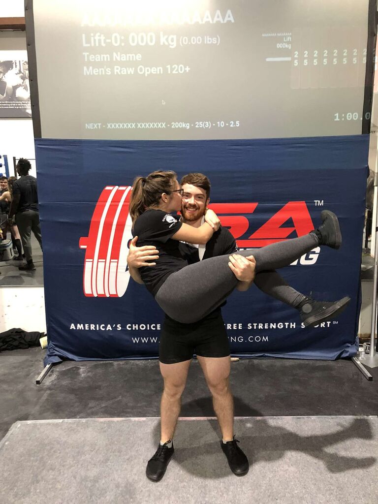 Sean had his second power lifting meet in 2022. (Emma was the heaviest thing he lifted all day.)