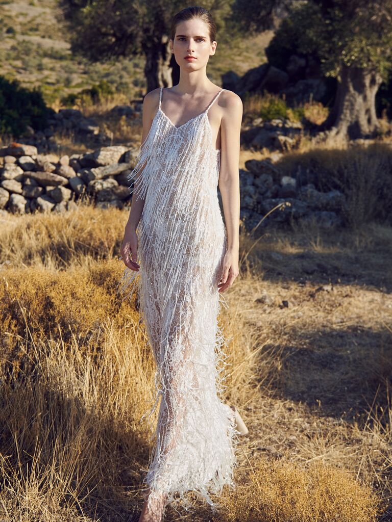 fringe wedding dress