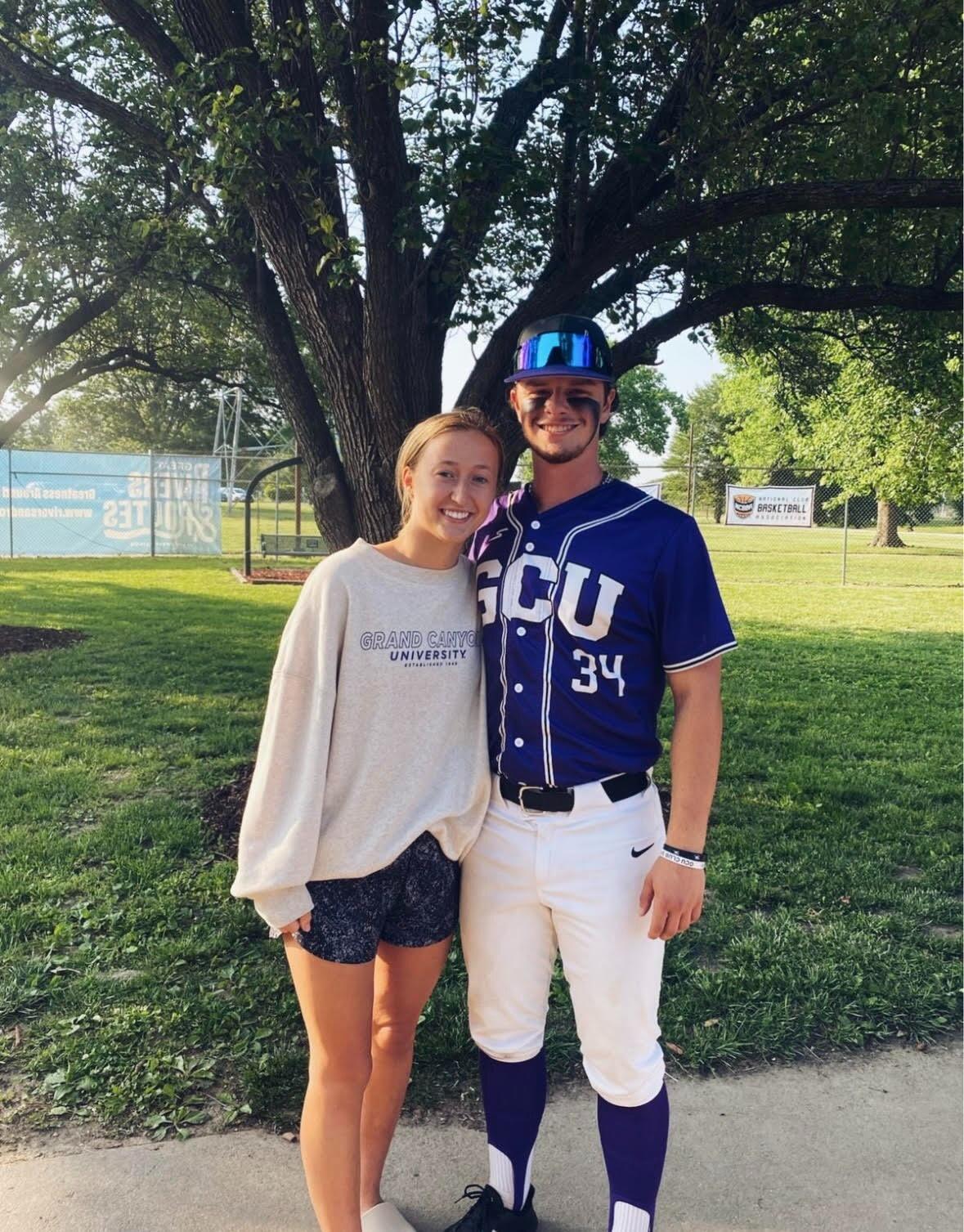 Hailey at the NCBA DII World Series in Illinois cheering on Nick and GCU! Nick always loved it when Hailey would come and watch him at his games.