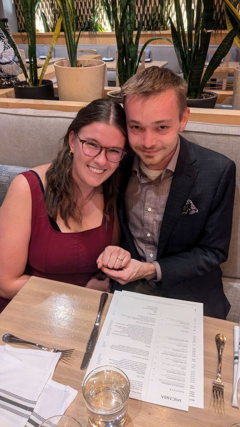 The day we got engaged! We took a walk along Lake Minnetonka and went to dinner at the same restaurant where we had our first date