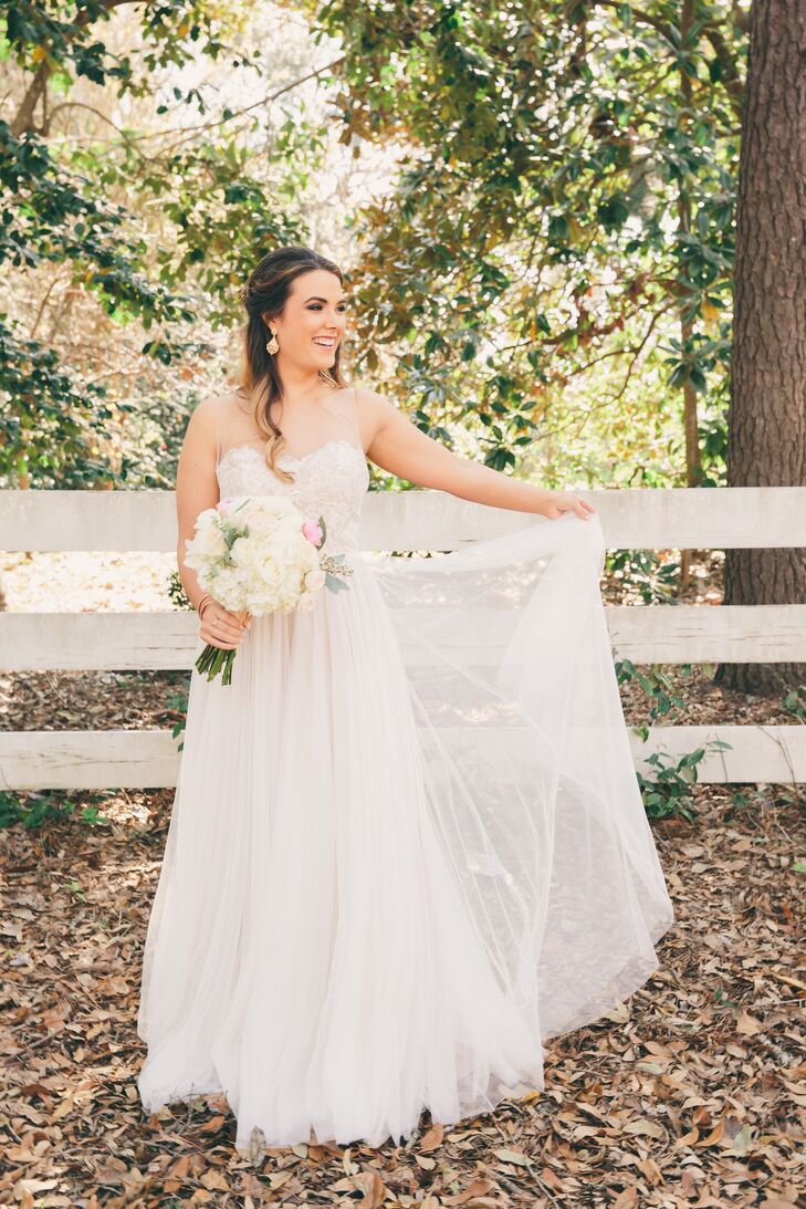 rose gold flowy dress