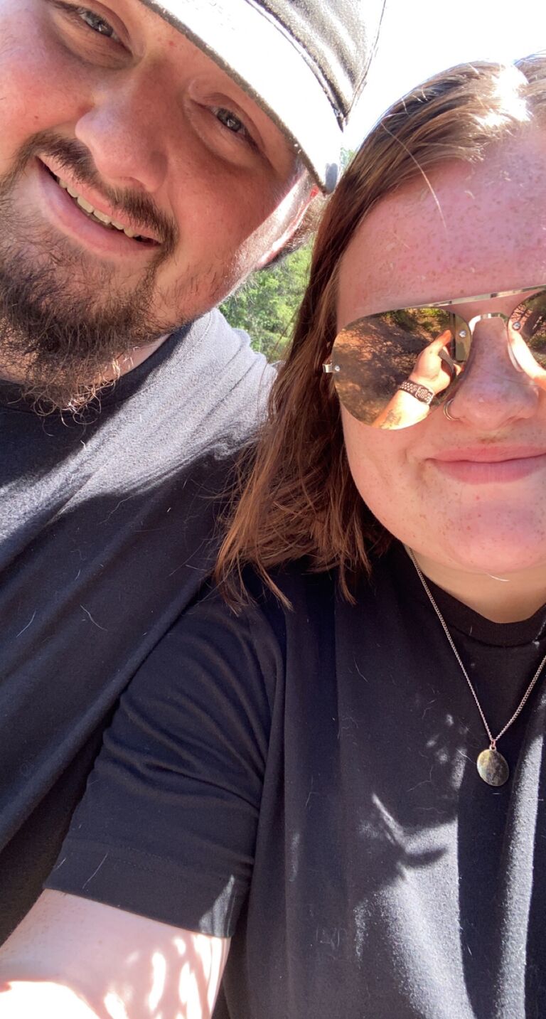 From our first date at Tettegouche State Park! We brought our dogs hiking. It was my first time at the North Shore!  The shore was beautiful! After our hike, Eric drove us to Grand Portage. I kept jokingly asking him if this was where he was going to murder me. We stopped for Subway and our dog Misty ate my leftovers while we were stopped at a beautiful look out. We had quite the laugh about it. 