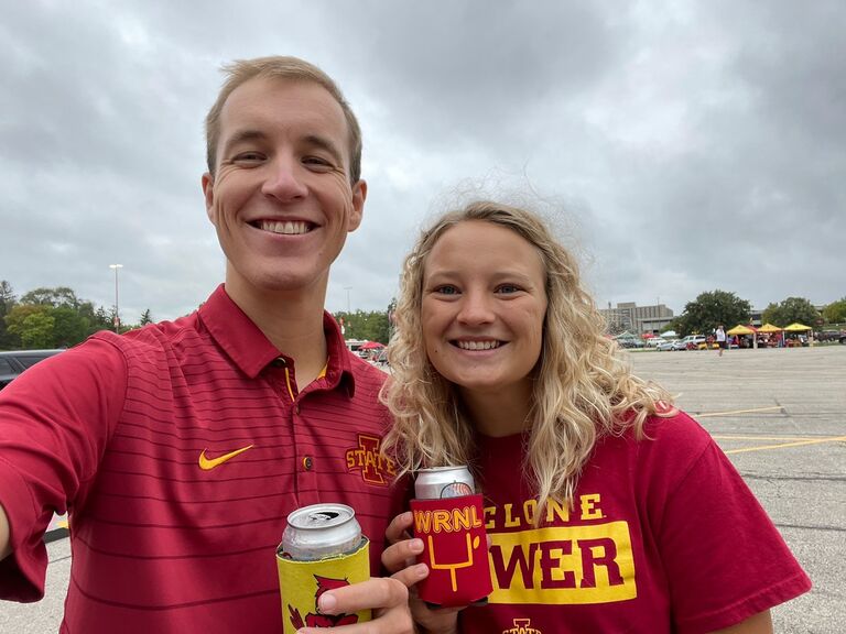 First Cyclone football game that neither of us were in the band!