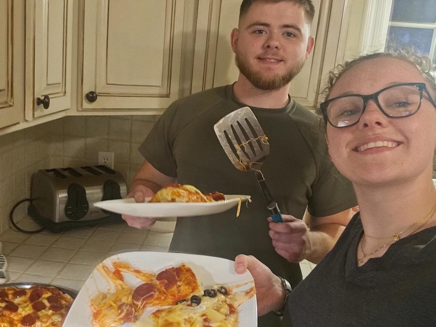 Homemade pizza night.