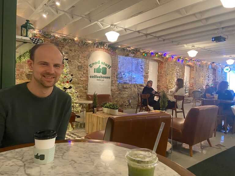 We have a special love of coffee shops. We took advantage of some of my time off work to drive out to one of Chris's favorite places in Dallas, GA called Good Stuff.