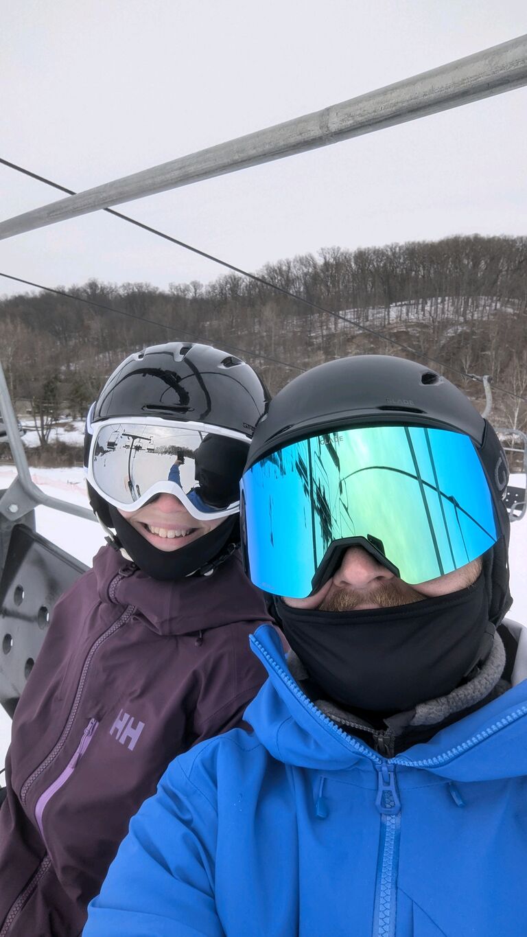 Teaching Hailey how to ski!