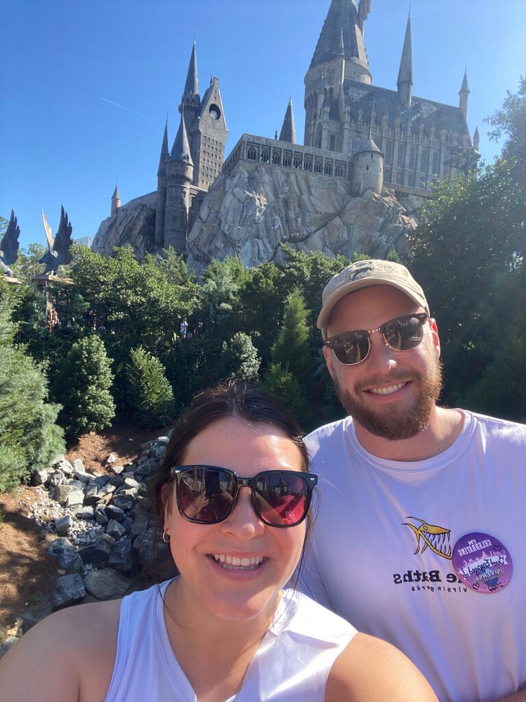 Took Amelia to Harry Potter world, because where else would you want to celebrate your engagement?