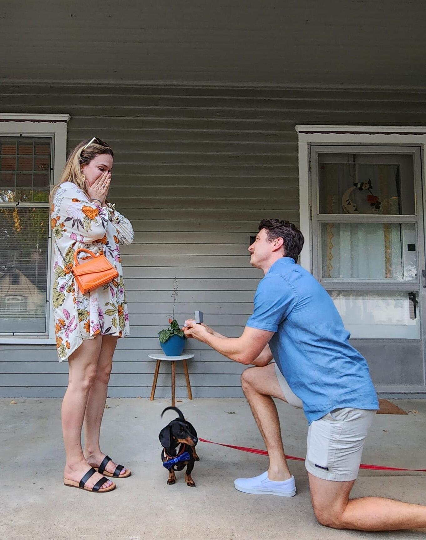 Micah proposes to Kayla!!!! Best day of her life! As you can see, Indi was anxiously awaiting her answer, as well. 