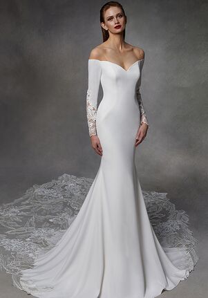 wedding dresses off the shoulder long sleeve