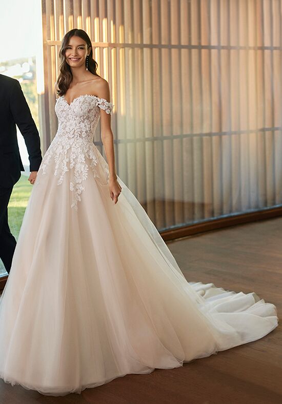 a line wedding dress patterns Romantic A-line Wedding Gown with Organic Leaf Pattern