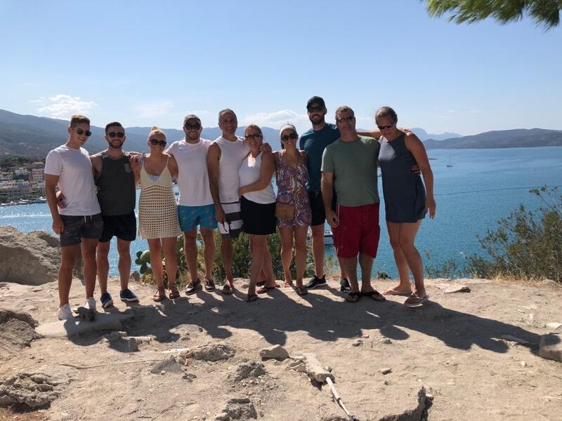 The whole crew in Poros, Greece. 