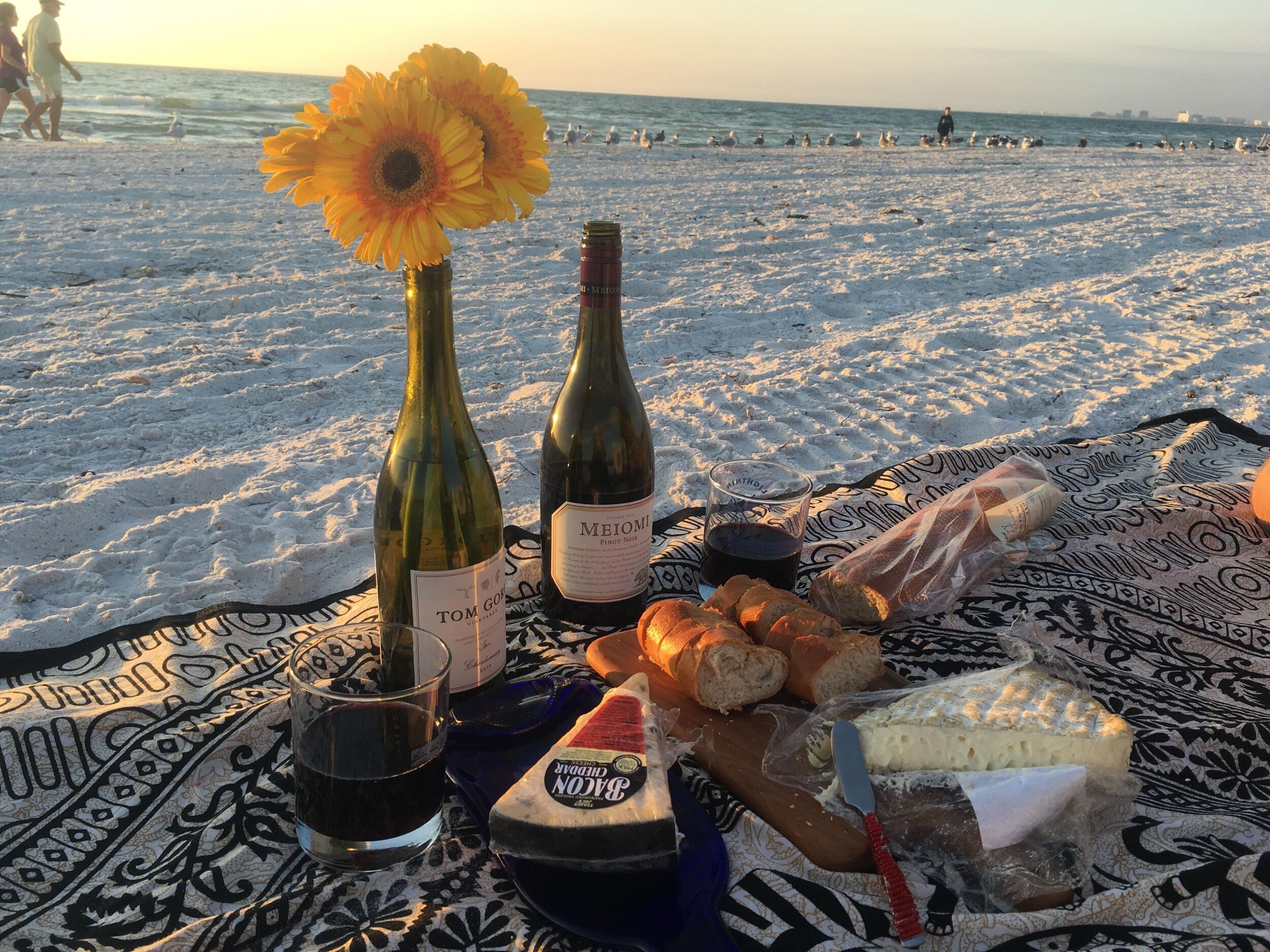 Our first beach picnic date in St. Petersburg, FL 