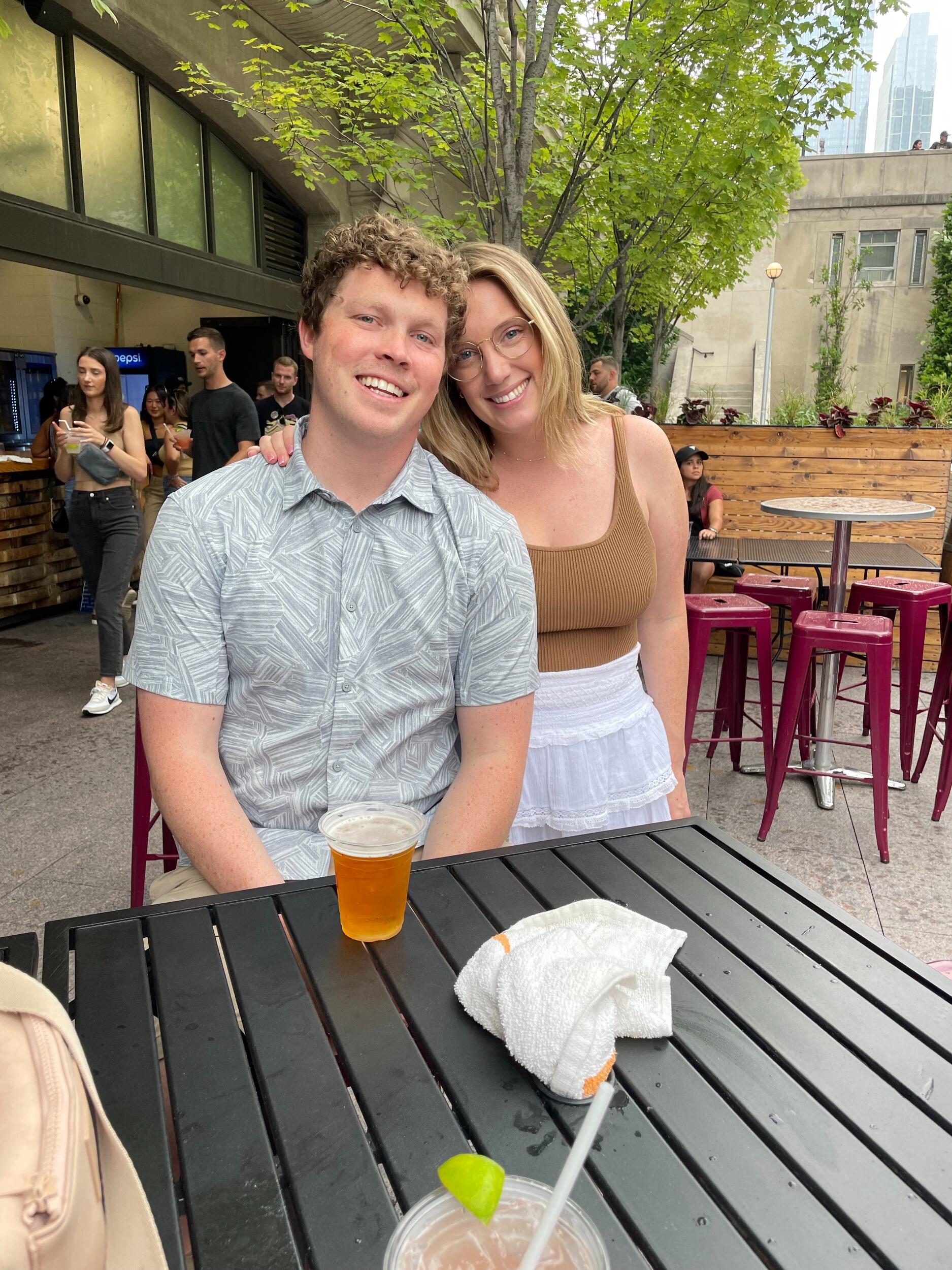 Celebrating Ashley's birthday on the Chicago riverwalk