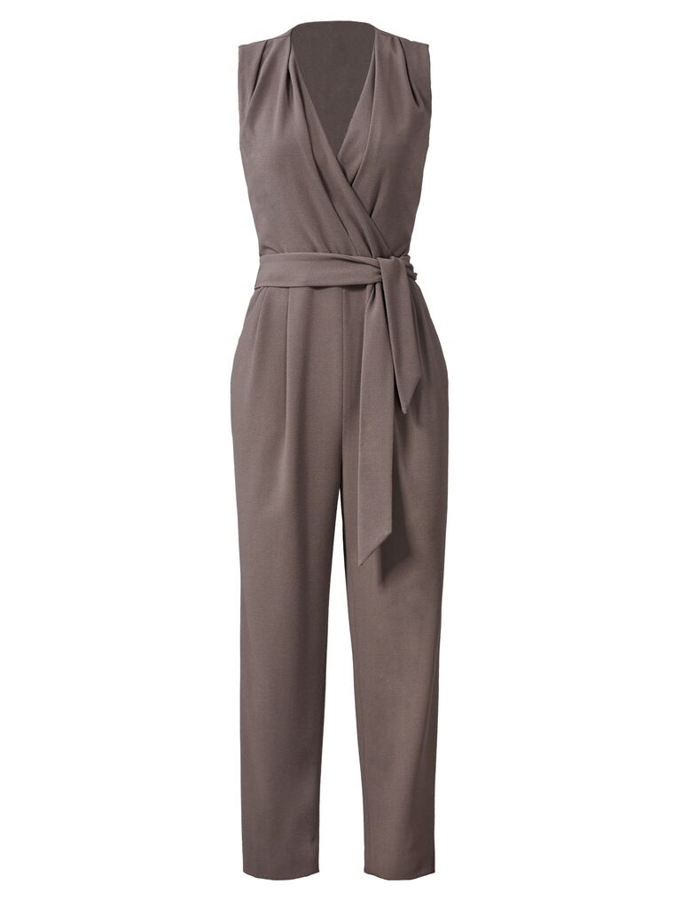 knot front pleated jumpsuit