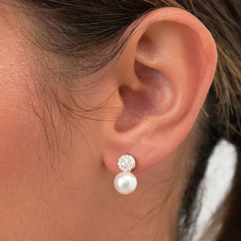 Pearl drop bridesmaid earrings from Birdy Grey