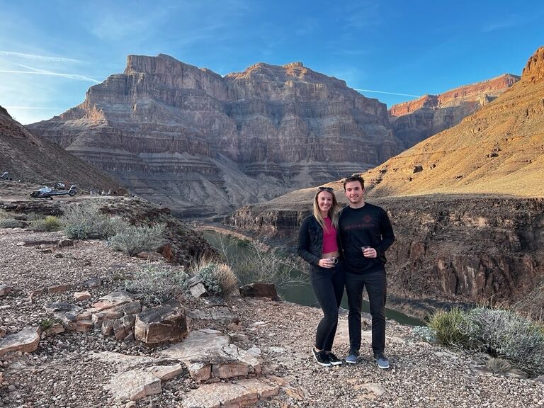 AJ and Taylor went on their first vacation together and flew over the Grand Canyon by helicopter.