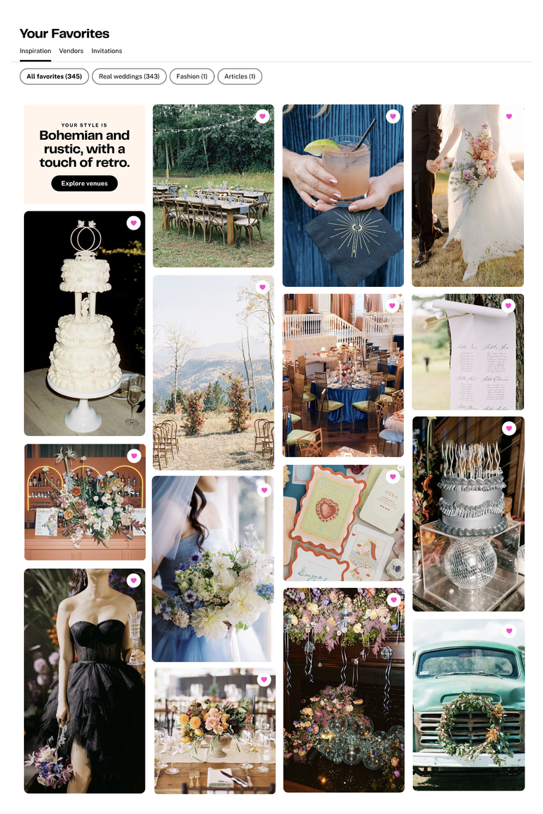 Mood board for a Taylor Swift-themed wedding for all of her eras.