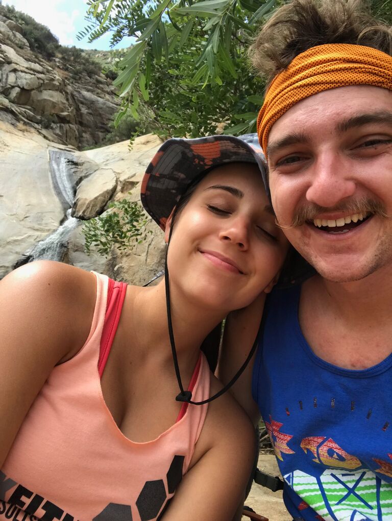 At the bottom of Three Sisters Waterfall hike.