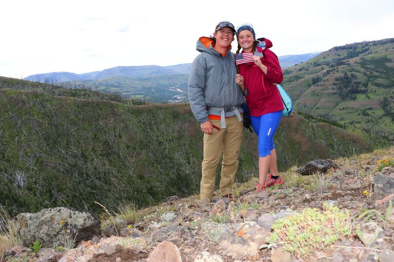 Outdoor hobby #unknown- backpacking through Yellowstone. They've spent an unknown number of days in the woods together. 