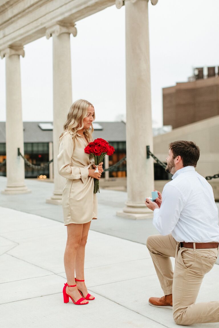 The most thoughtfully detailed day... traveling to BG and waiting in a building for over two hours, down to the color-coordinating roses and outfit :)