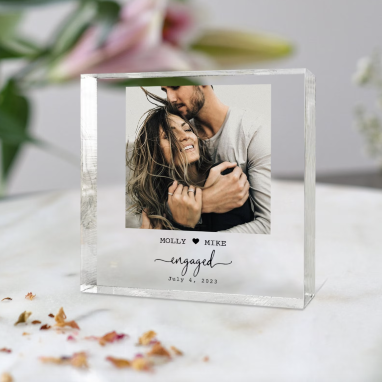 Love Personalized Glass Vertical 4 X 6 Photo frame