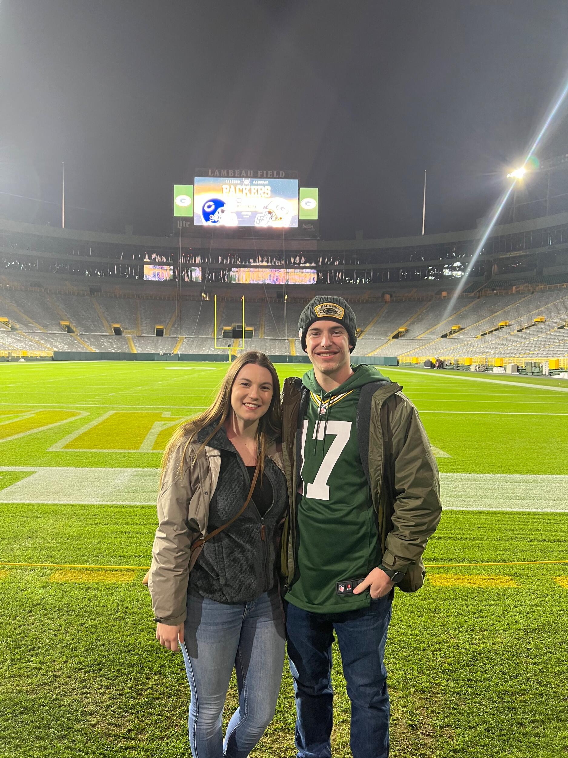Adam finally makes it to Lambeau field! Adam and Sam watch the Packers beat the Bears in a Sunday night football game. 