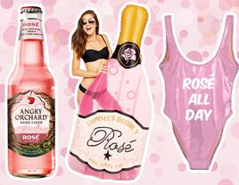 rosé-themed bachelorette party swag