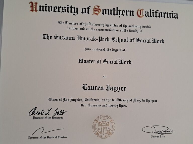 Lauren earned her Master's degree.